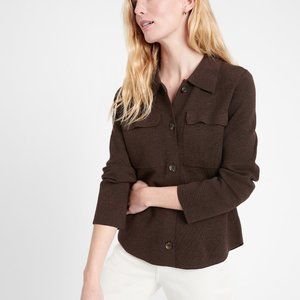 Banana Republic Sweater Shirt Jacket in Brown size L
